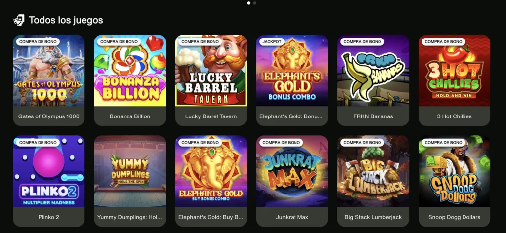 Juegos en Cashwin Casino
